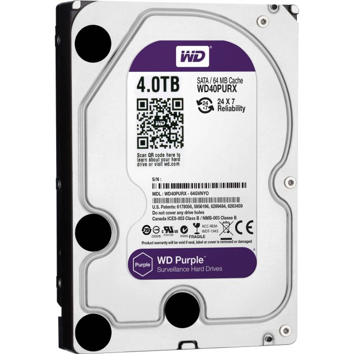 WD 4,0TB Purple HDD WD40PURZ SATA3/64MB/5400rpm