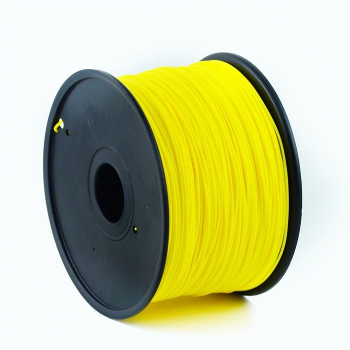 PLA plastic filament, 3 mm diameter, geel
