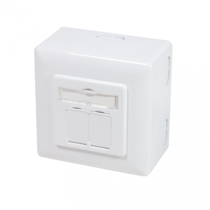LogiLink Opbouwdoos 2xRJ45 Cat6 Signal Wit