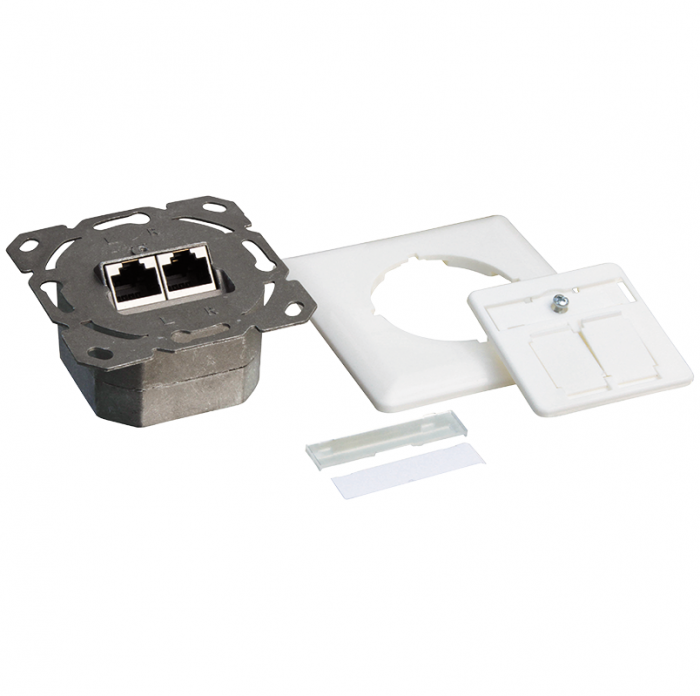 LogiLink Inbouwdoos 2xRJ45 Cat6 Signal Wit - Afbeelding 3