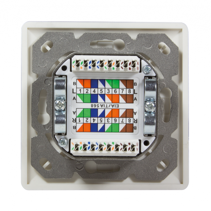 LogiLink Inbouwdoos 2xRJ45 Cat6 Signal Wit - Afbeelding 2