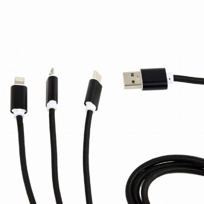 Cablexpert USB 3-in-1 Charging Cable | 1 m | Zwart