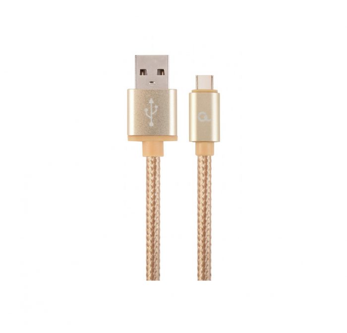 Gembird USB-C kabel | Katoen | 1.8 Meter | Gold, Blister