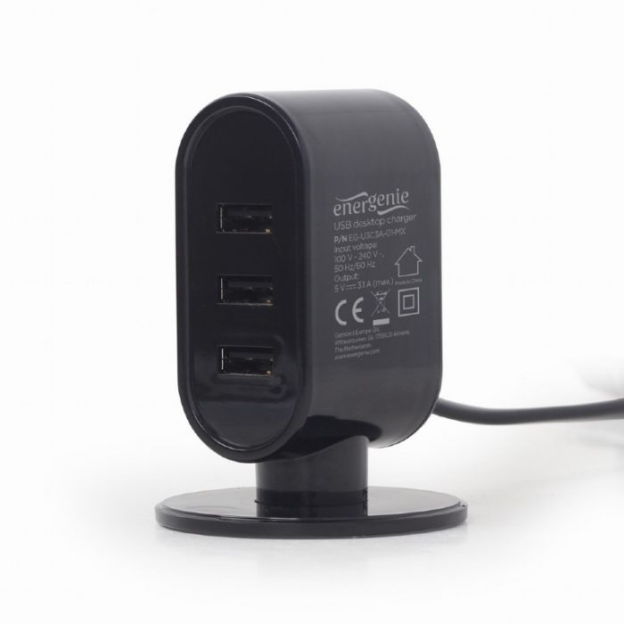 Energenie Universele USB Laadtoren | 3X USB | 3.1A | Zwart & Wit