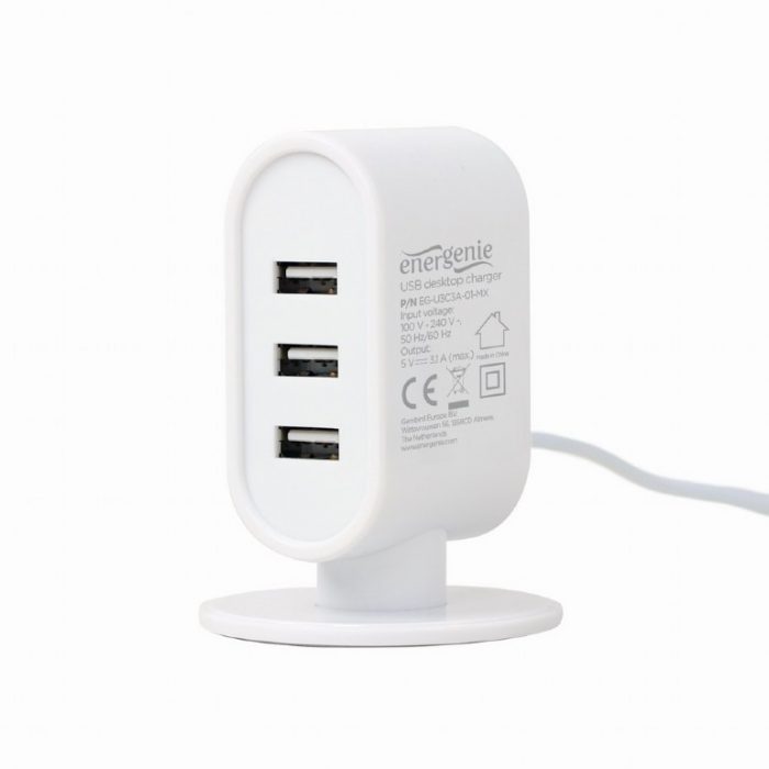 Energenie Universele USB Laadtoren | 3X USB | 3.1A | Zwart & Wit - Afbeelding 2