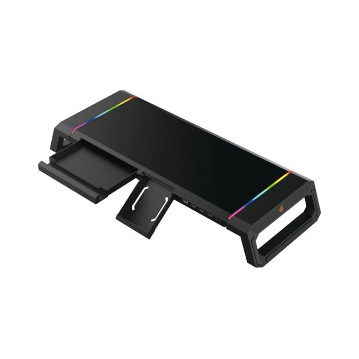 Conceptronic THORNE01B | RGB Gaming Monitorstandaard | USB Hub | Zwart