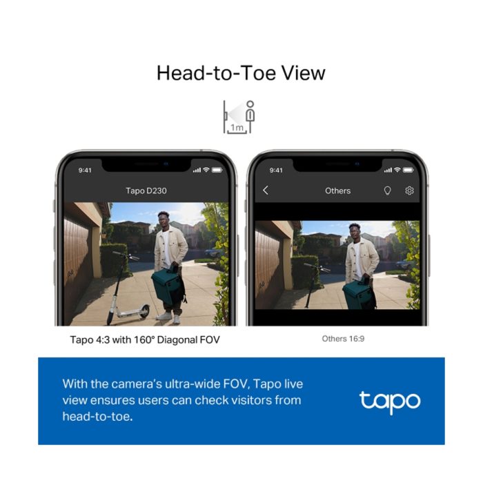 TP-Link Tapo Video Deurbel Wi-Fi | Camera Kit | Waterbestendig | Nachtzicht | 160° | Batterij | Wit - Afbeelding 4