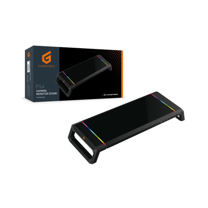 Conceptronic THORNE01B | RGB Gaming Monitorstandaard | USB Hub | Zwart - Afbeelding 2