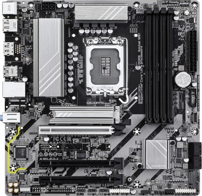 Gigabyte B860M DS3H | LGA1851 | WIFI6E | DDR5 | 2xM.2 | 2xDP | HDMI - Afbeelding 2
