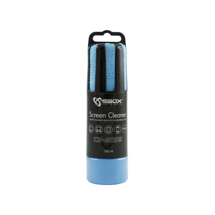 SBOX Schermreiniger CS-5005 | 150 ml | Met Microvezeldoekje | Blauw | Groen | Roze
