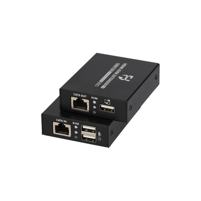 Fortus Point-to-Point HDMI KVM Extender | CAT6/6A/7 | USB | Zwart