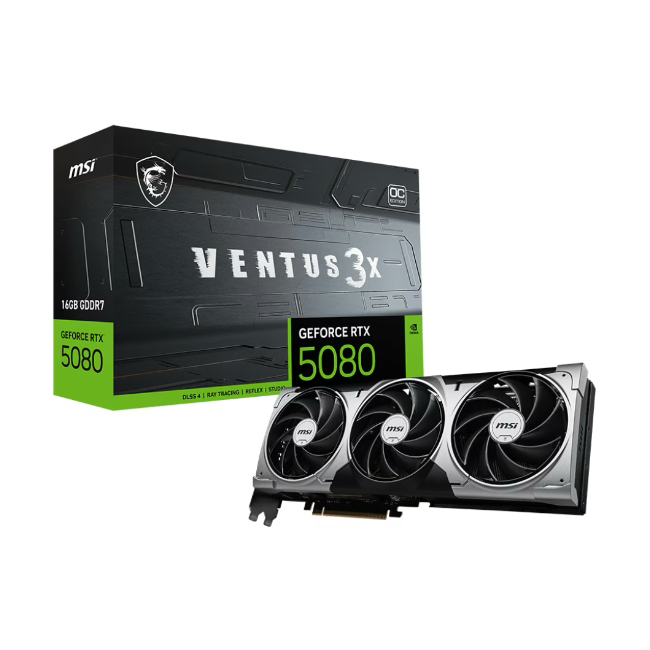 MSI GeForce RTX 5080 VENTUS 3X OC | 16GB | GDDR7 | 3xDP/1xHDMI