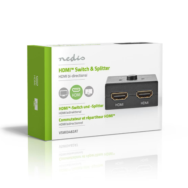 Nedis HDMI Switch | 4K | 2-Poorts | Zwart - Afbeelding 4