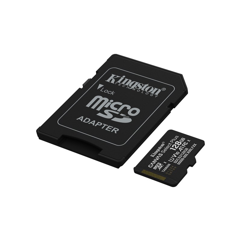 Kingston | 128GB microSDXC Canvas Select Plus Gen3 150MB/s A1 kaart + adapter - Afbeelding 2